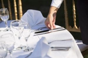 Tablecloth with silverware